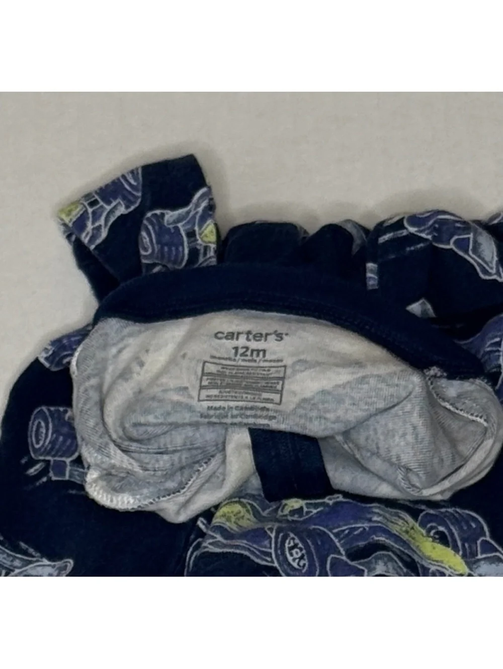Carters Race Car Foot Pajamas Navy Size 12M